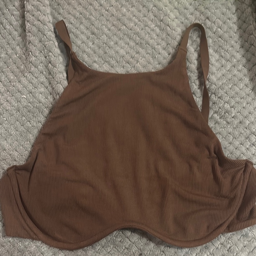 SKIMS Brown Ribbed Bra